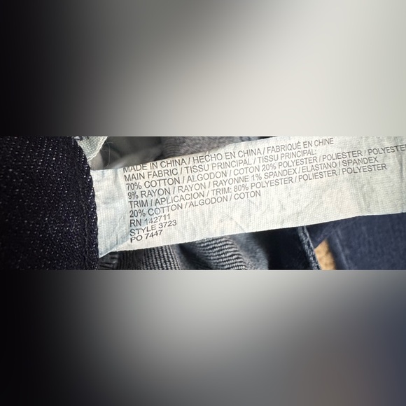 Eloquii Dark Wash Fringe Hem Cropped Jeans Size 20 - Picture 12 of 12